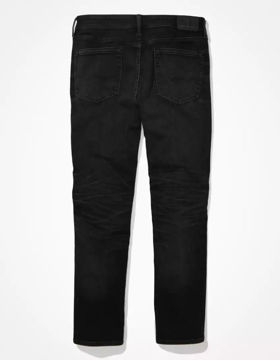 Jean American Eagle AE AirFlexAthletic Droit Noir Homme | PNX-75204262